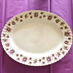 "Sweet Violets" 15" Oval Serving Platter by Royal Albert.